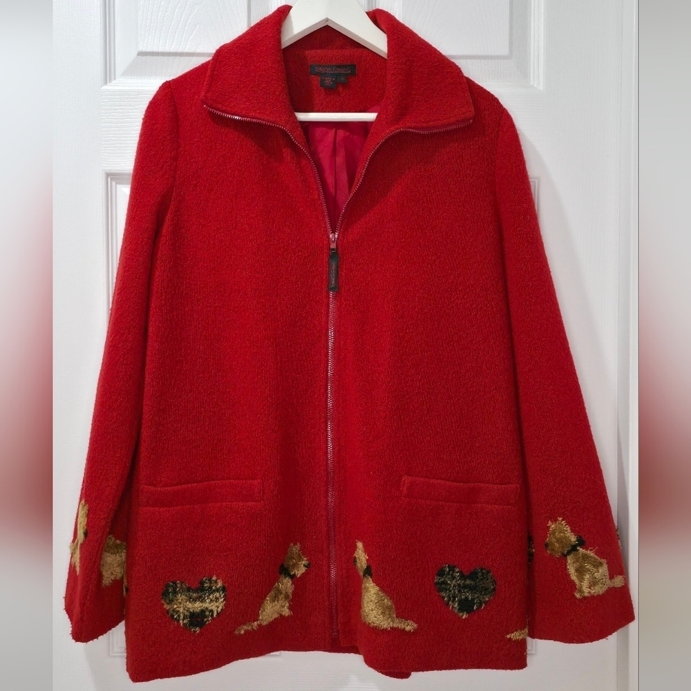 Red Scottish Terrier Jacket Size 10 Unique Vintage As New - Picture 2 of 6